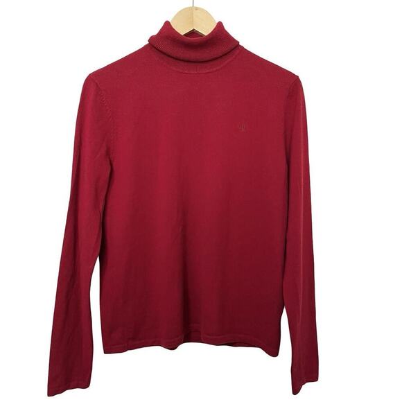 Lauren Ralph Lauren Wool Blend Turtleneck Sweater Size L Red Preppy Academia - Picture 1 of 5